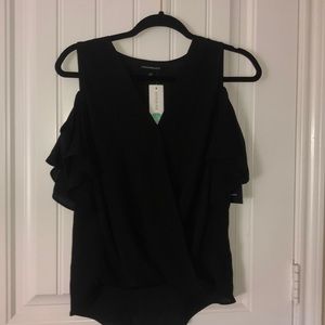 Sheer Cold Shoulder Blouse